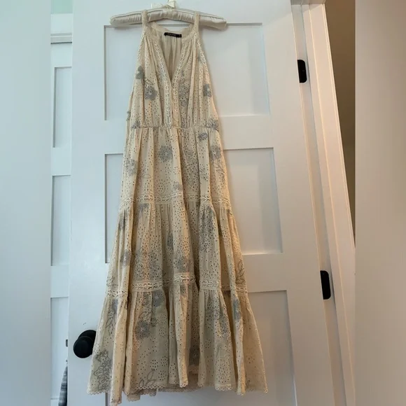 love sam embroidered dress Size 12 L'amour LA25243 Sam Ivory/Light Nude Gown main image 0